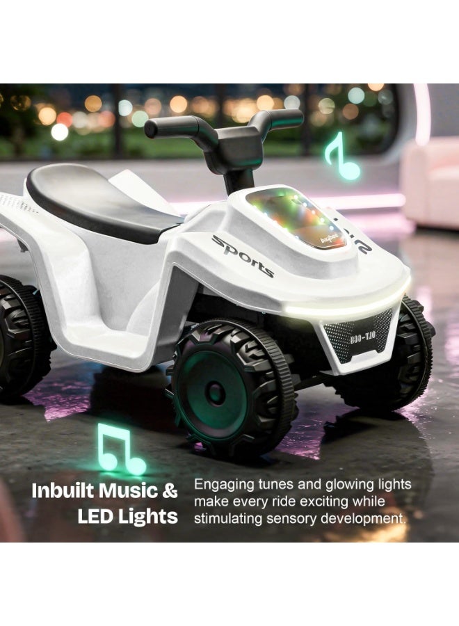 بيبي دراجة أطفال Giddy ATV تعمل بالبطارية | لعبة ركوب كهربائية قابلة لإعادة الشحن مع إضاءة ومنفذ USB وموسيقى | دراجة شاطئية كبيرة للأولاد والبنات من عمر 2 إلى 5 سنوات - Image 3